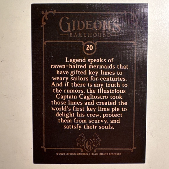 Retired card! Gideon’s Bakehouse new Captain CAGLIOSTRO trading card - Picture 3 of 4